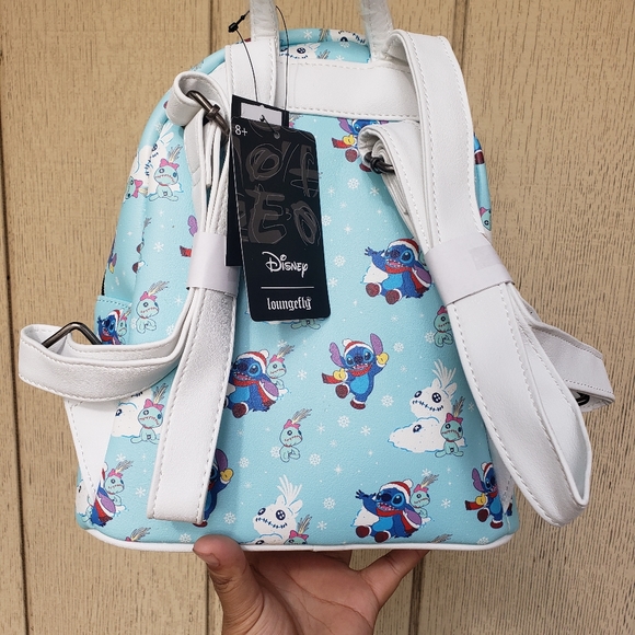 Disney Loungefly Lilo and Stitch Winter Christmas Mini Backpack - Picture 4 of 6